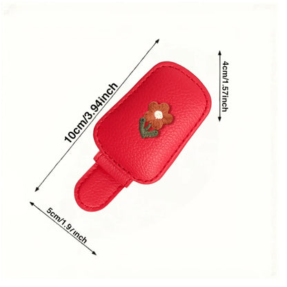 Fashionable Eyeglass Holder Clip, Embroidered Floral Design, Creative Car Visor Clip, Multi-Functional Ticket Clip, Bill And Card Organizer, Car Interior Eyewear Storage, Fun Decorative Accessory, Con