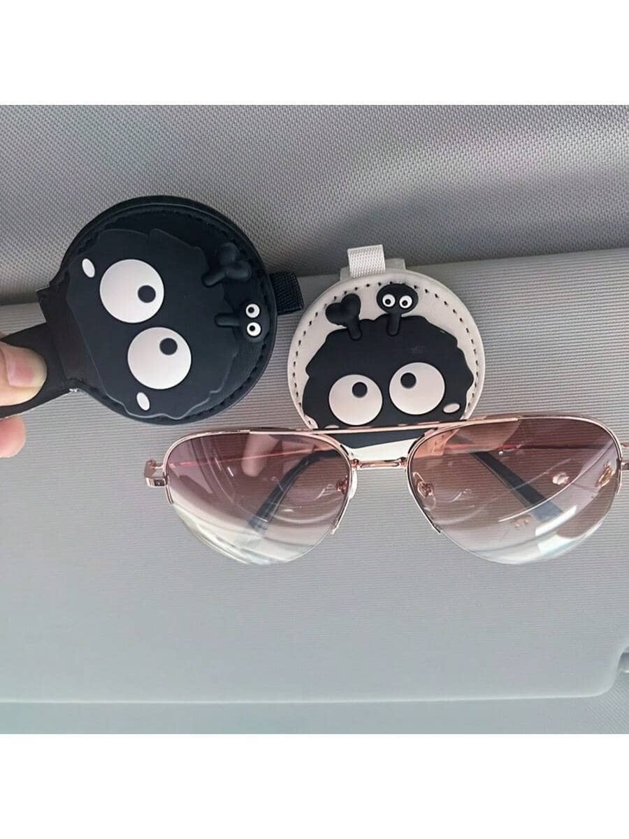 Fashionable Eyeglass Holder Clip, Embroidered Floral Design, Creative Car Visor Clip, Multi-Functional Ticket Clip, Bill And Card Organizer, Car Interior Eyewear Storage, Fun Decorative Accessory, Con