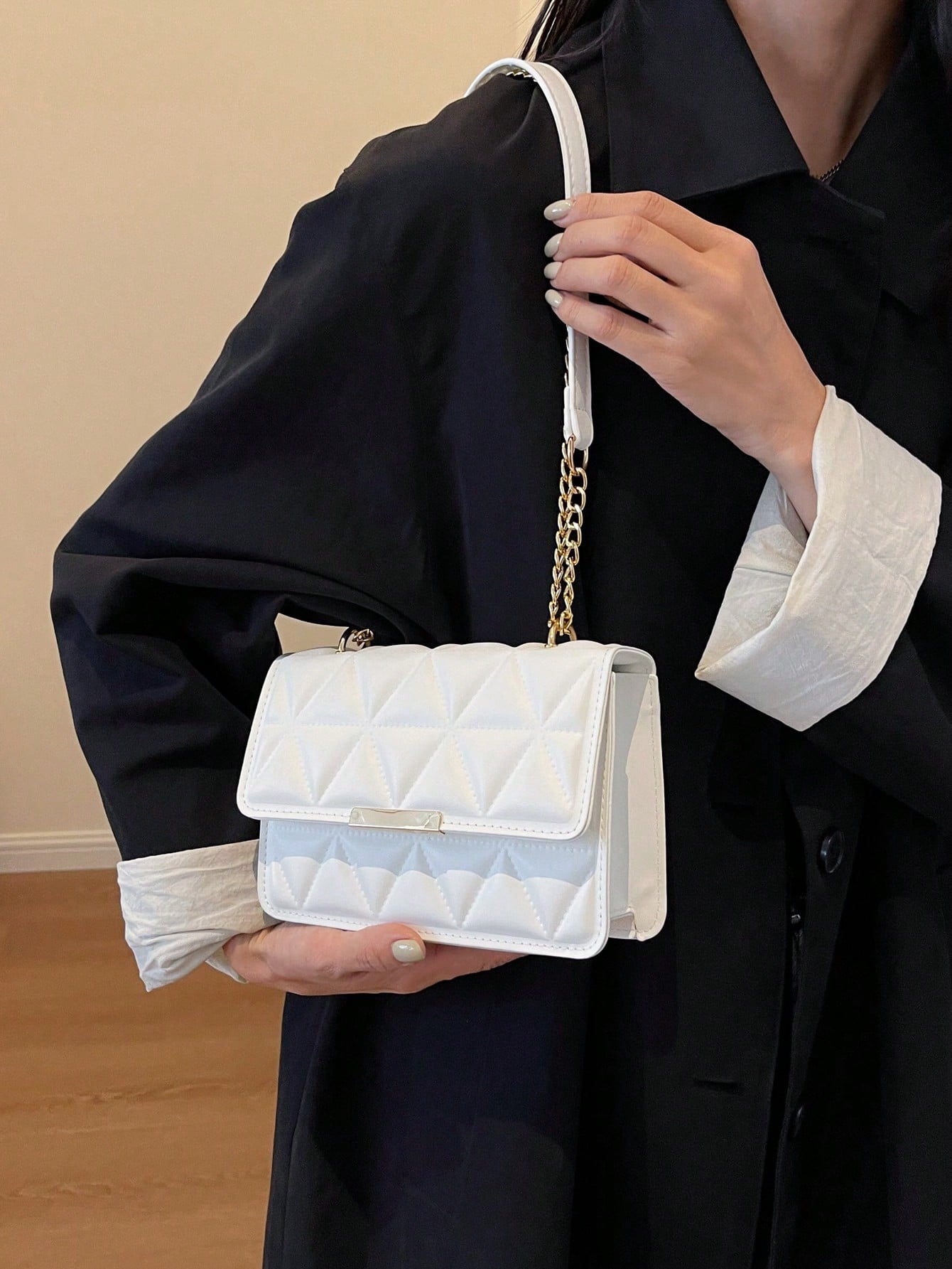 Fashionable Versatile Texture Chain Diagonal Bag