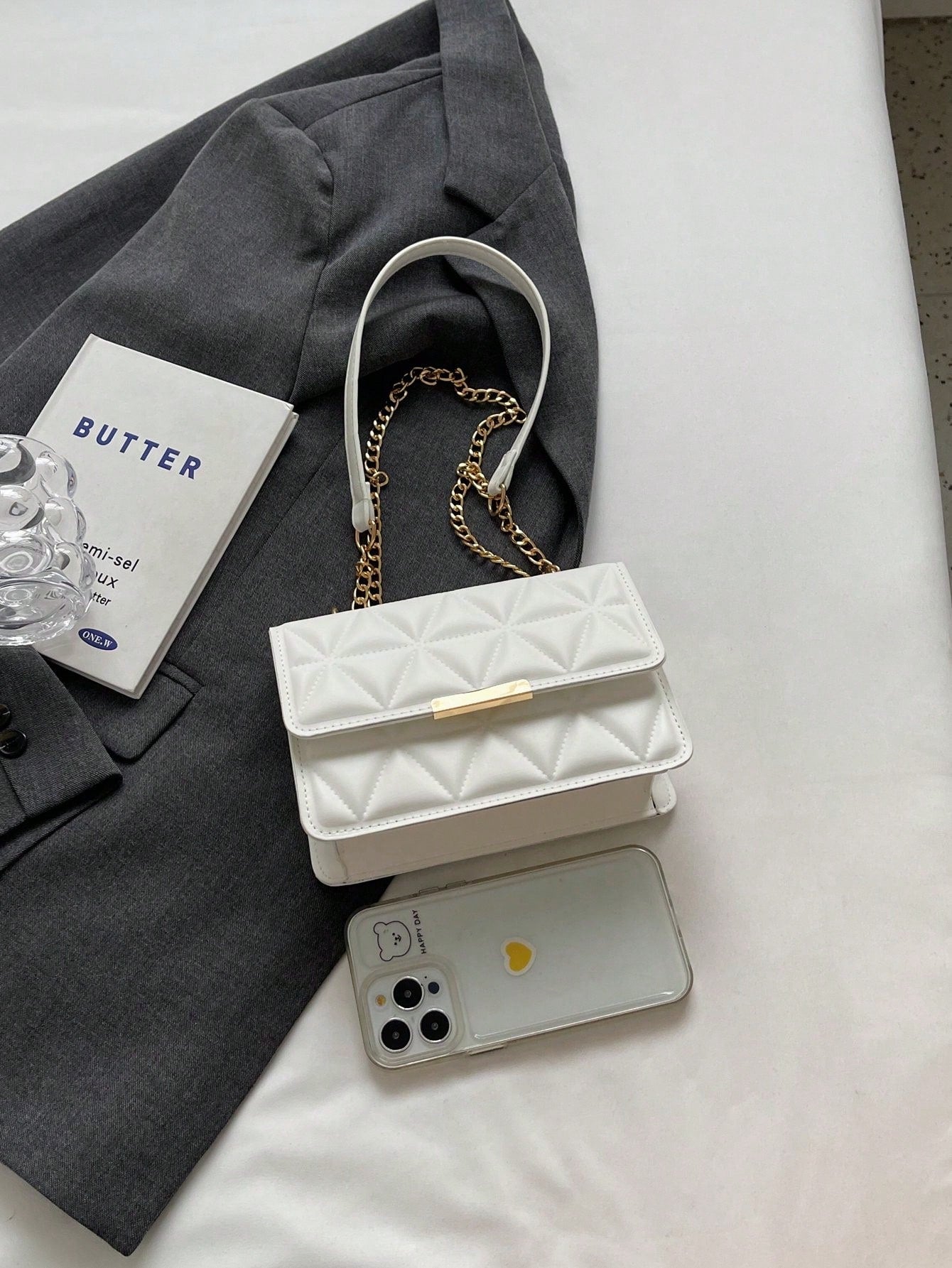 Fashionable Versatile Texture Chain Diagonal Bag
