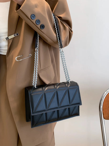 Fashionable Versatile Texture Chain Diagonal Bag