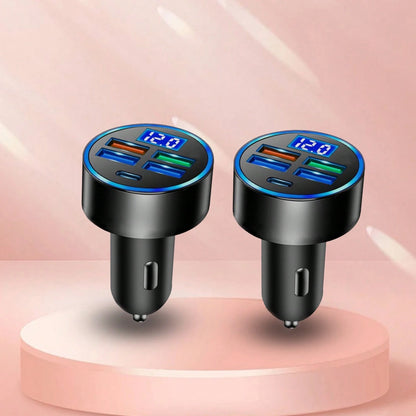 Fast Charging Cell Phones Car Charger 2-Pack Multi-Port (USB-C + USB-A) Car Charger – Charger Compatible With Apple Mobile Devices, Smartphones & Tablets| Compact Vehicle Charger With Overload Protec