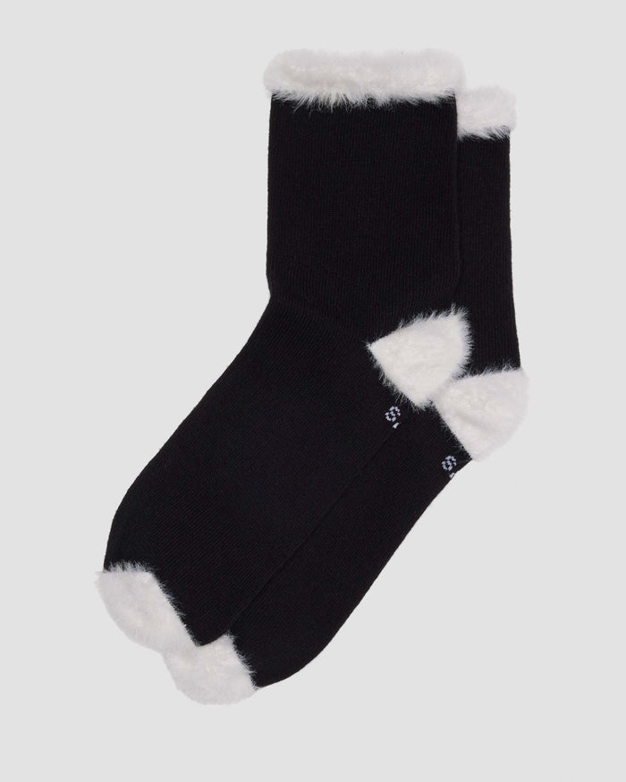 Faux Fur Organic Cotton Blend Socks