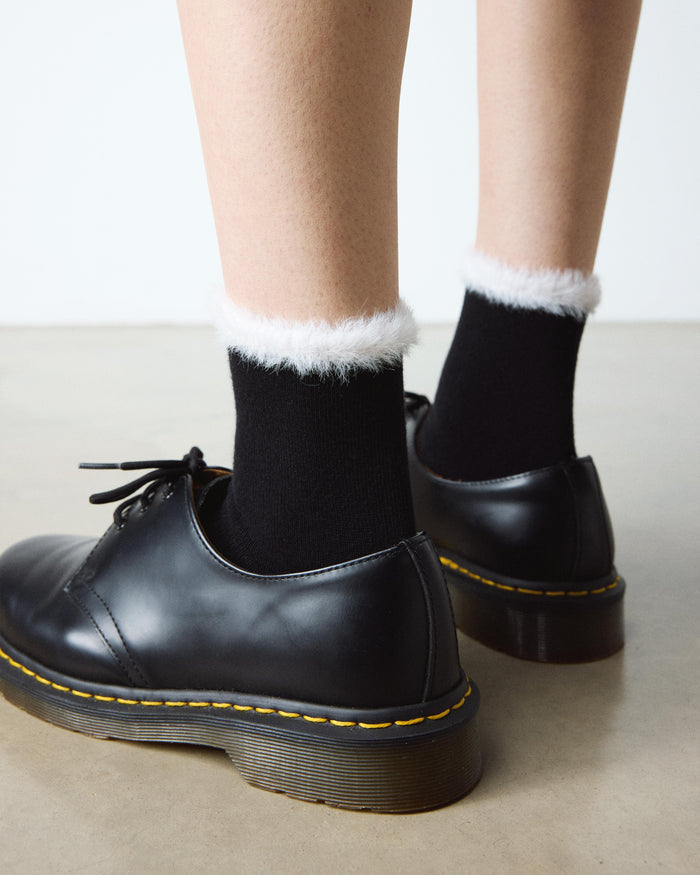 Faux Fur Organic Cotton Blend Socks