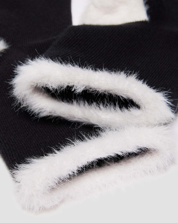 Faux Fur Organic Cotton Blend Socks