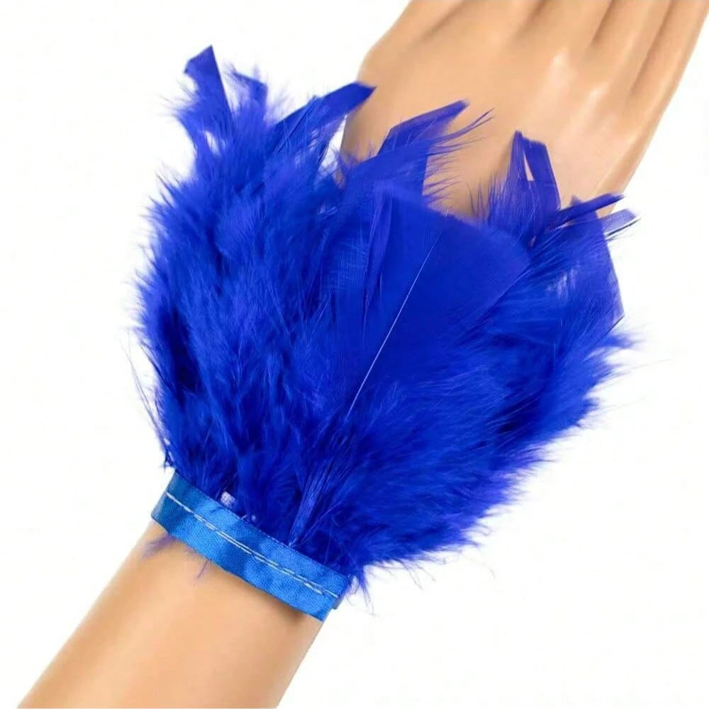 Feather Bracelets And Feather Arm Bands Are Perfect For Girls, Wrist Cuffs, And Are Great For Carnival Parties, Cosplay, And Stage Performance