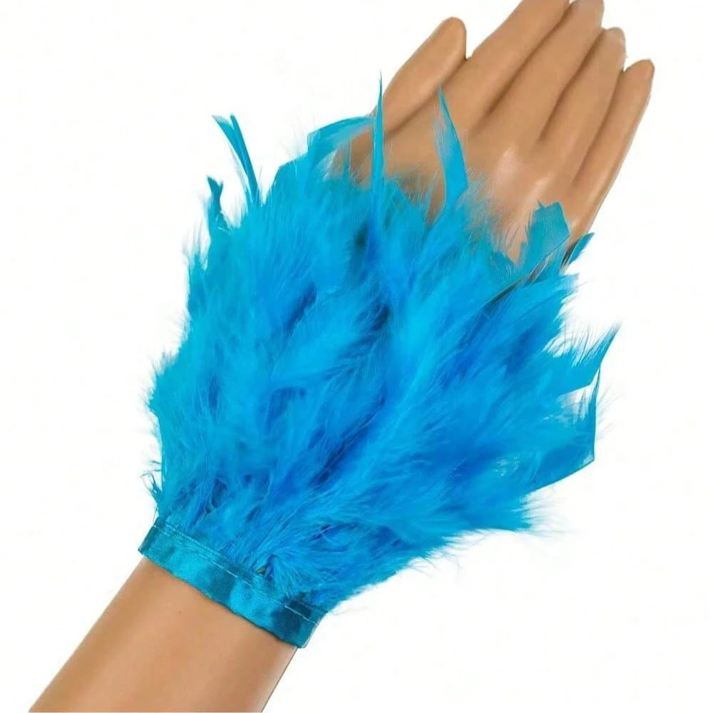 Feather Bracelets And Feather Arm Bands Are Perfect For Girls, Wrist Cuffs, And Are Great For Carnival Parties, Cosplay, And Stage Performance