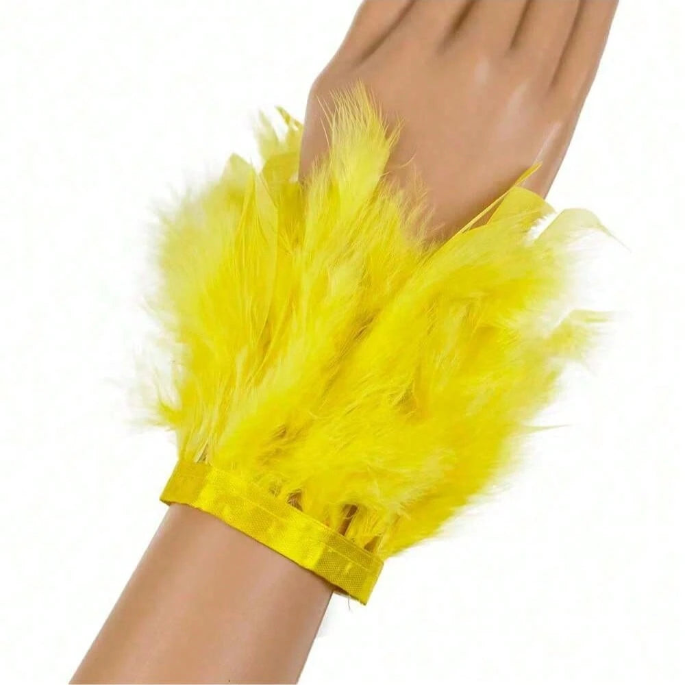 Feather Bracelets And Feather Arm Bands Are Perfect For Girls, Wrist Cuffs, And Are Great For Carnival Parties, Cosplay, And Stage Performance