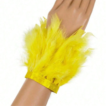 Feather Bracelets And Feather Arm Bands Are Perfect For Girls, Wrist Cuffs, And Are Great For Carnival Parties, Cosplay, And Stage Performance