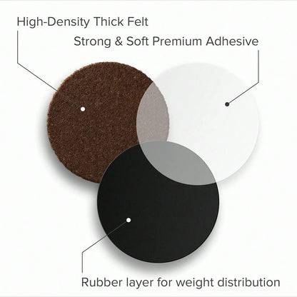 Felt Furniture Pads- 24/48 Pieces- Felt Floor Protectors- Chair Leg Felt Pads- Furniture Foot Felt Pads- Hardwood Floor Furniture Pads- Protect Floors, Reduce Noise (Brown, Beige, Round)