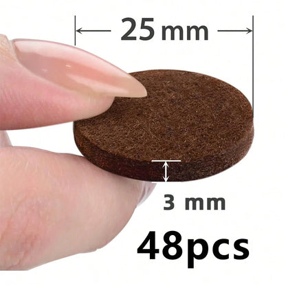 Felt Furniture Pads- 24/48 Pieces- Felt Floor Protectors- Chair Leg Felt Pads- Furniture Foot Felt Pads- Hardwood Floor Furniture Pads- Protect Floors, Reduce Noise (Brown, Beige, Round)