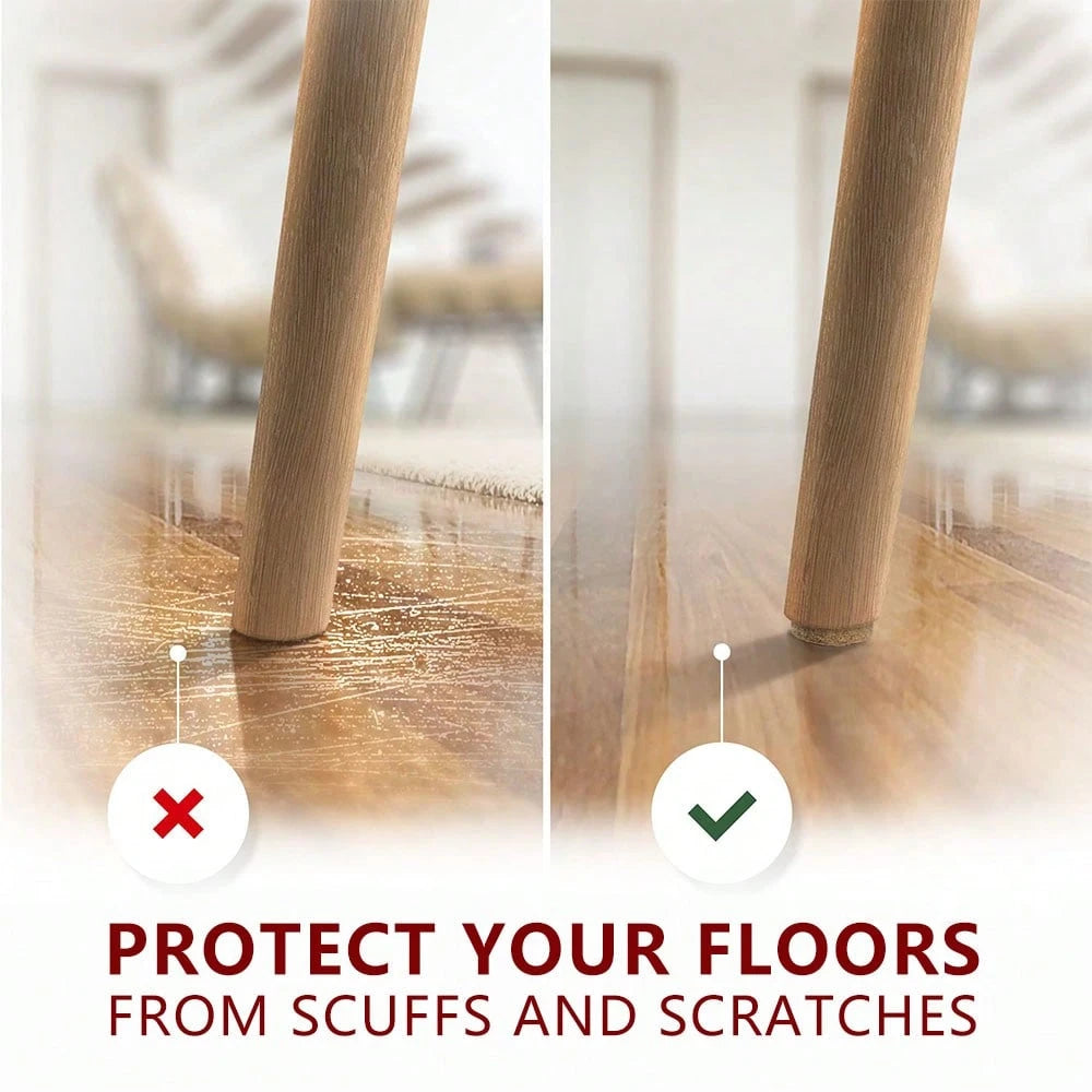 Felt Furniture Pads- 24/48 Pieces- Felt Floor Protectors- Chair Leg Felt Pads- Furniture Foot Felt Pads- Hardwood Floor Furniture Pads- Protect Floors, Reduce Noise (Brown, Beige, Round)