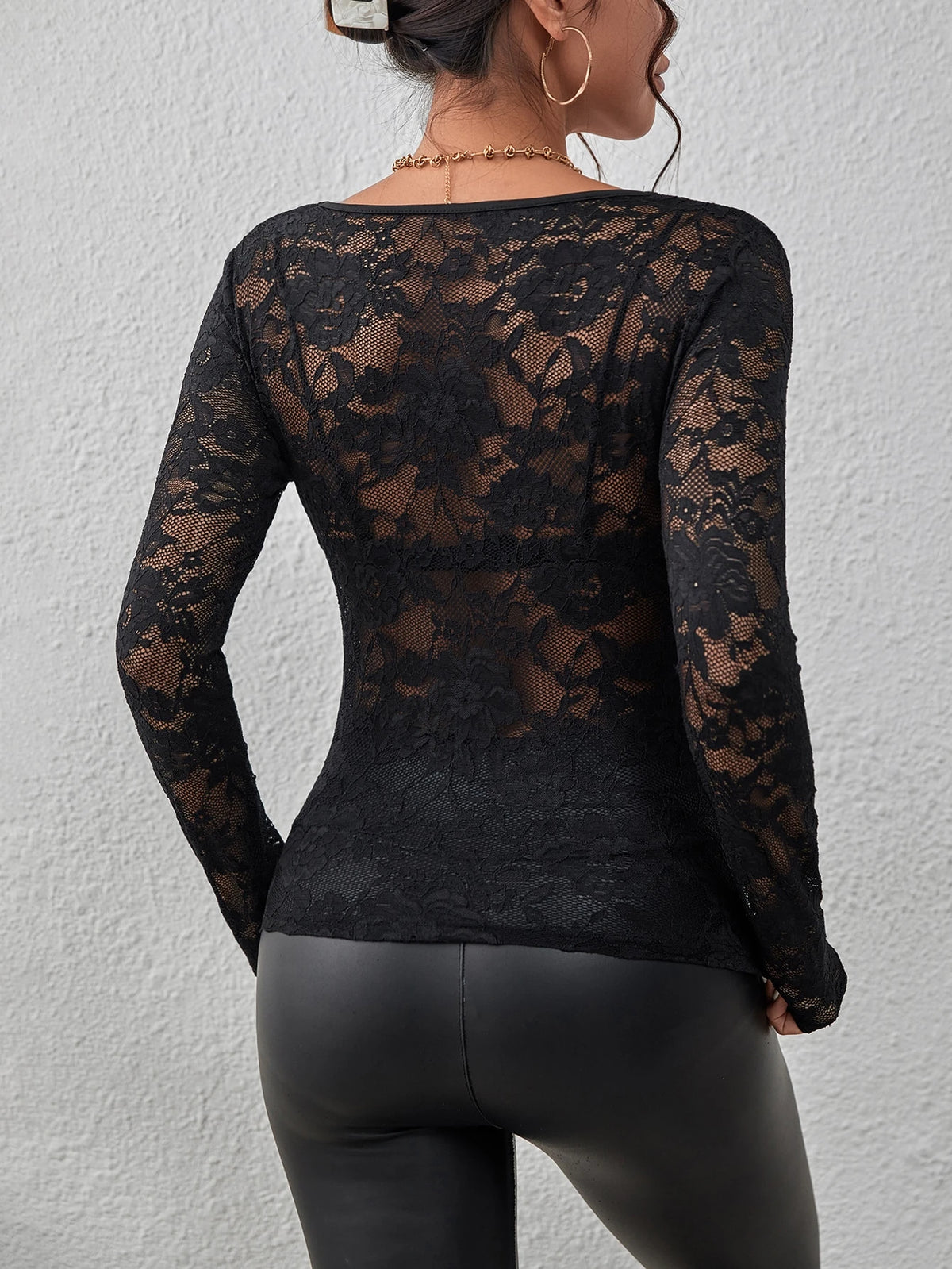 Firerie Floral Lace Scallop Trim Top Without Bra