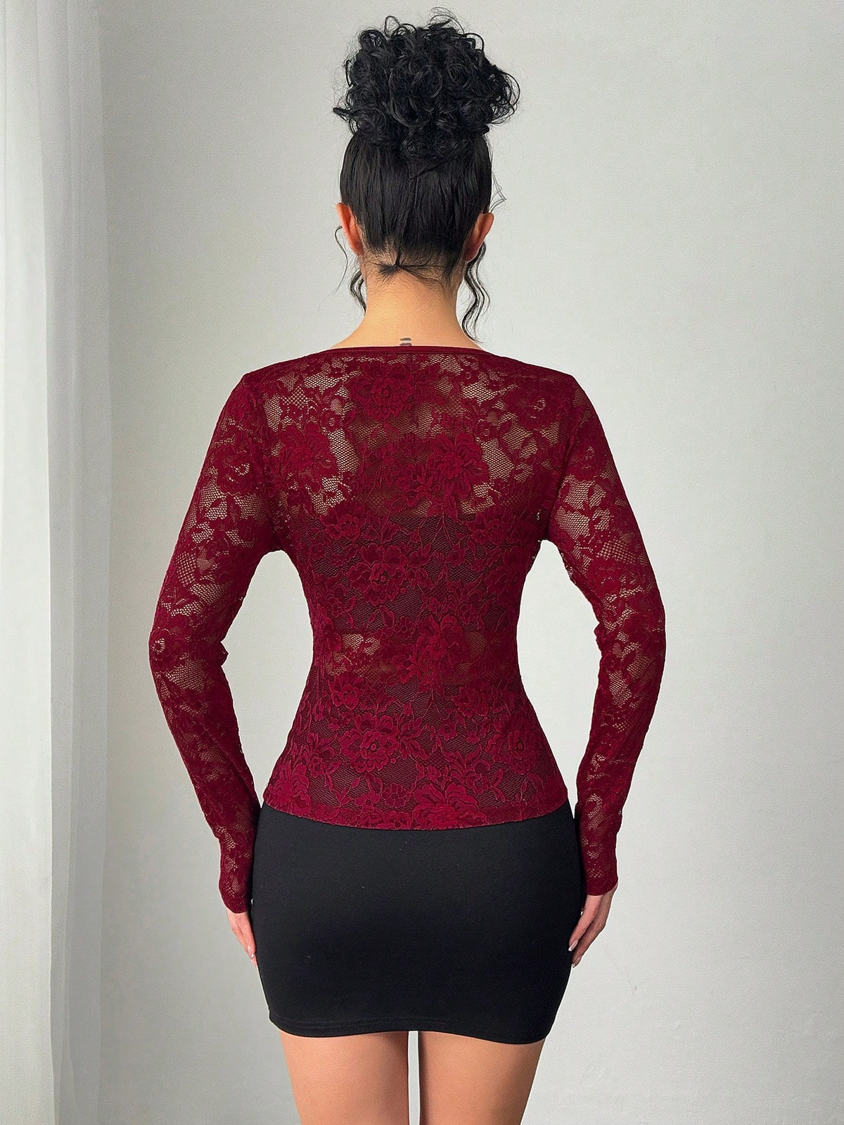 Firerie Floral Lace Scallop Trim Top Without Bra