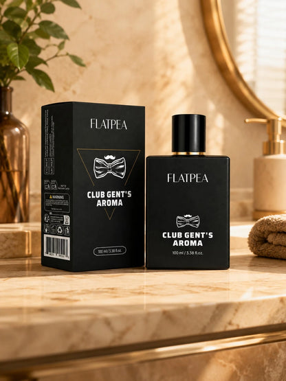 FLATPEA Club Gent's Men's Fragrance Spray 100ml, Luxury Vanilla Woody Fragrance, Long-Lasting Classic Scent, Fine Mist Spray, Elegant Masculine Aroma, Suitable For Neck, Wrists, Body, Shower, Work, Tr