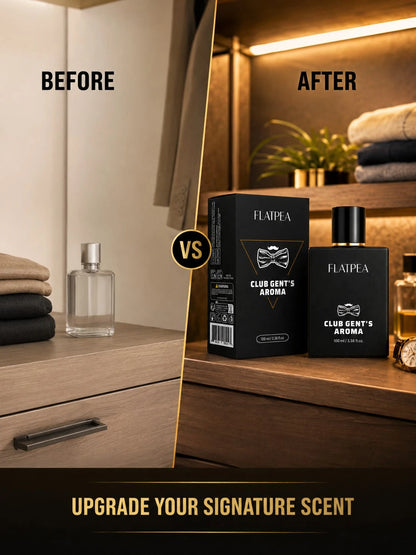 FLATPEA Club Gent's Men's Fragrance Spray 100ml, Luxury Vanilla Woody Fragrance, Long-Lasting Classic Scent, Fine Mist Spray, Elegant Masculine Aroma, Suitable For Neck, Wrists, Body, Shower, Work, Tr