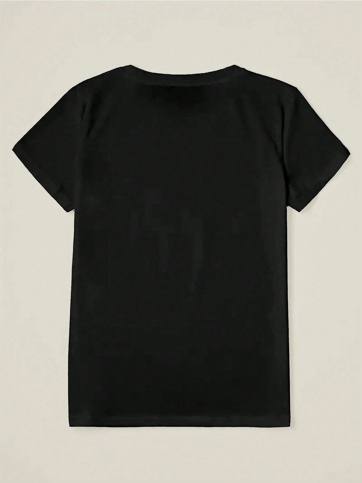 Flirla 5229 Cat & Moon Print Round Neck Short Sleeve T-Shirt, Suitable For Spring And Summer