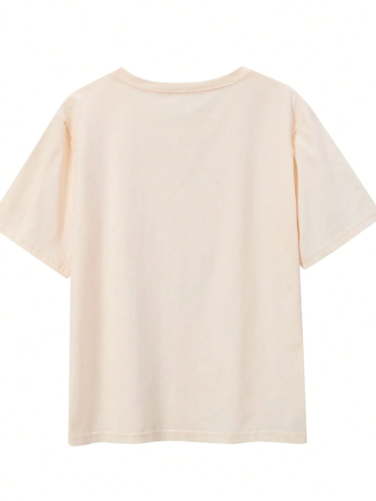 Flirla 5229 Cat & Moon Print Round Neck Short Sleeve T-Shirt, Suitable For Spring And Summer