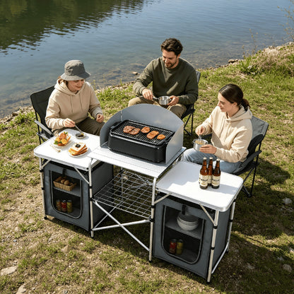 Folding Camping Kitchen Table With Storage