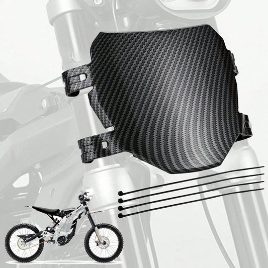 For Surron Front License Number Plate Carbon Fiber Pattern For Talaria Sting Stark Varg Motorcycle Accessories Registration Plate For Surron Lightbee S X E-Bike Only For Decoration