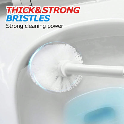 FORASTO 2 In 1 Toilet Brush And Plunger Set, Toilet Bowl Brush Plunger Set,Extended Handle Plunger,Bathroom Cleaning Tools,Toilet Brush Plunger Combo,Cleaning Brush(Pearl White,20.8inch)