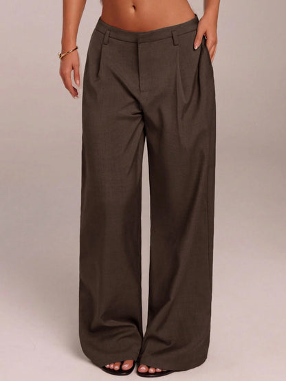 Forever 21 Women Pants Business Casual Women Western Wear Wide Leg Office Baggy Pants Professional Office Wear Grey Brown Pants For Women Work Women Dress Pants Business Casual Pants For Women W
