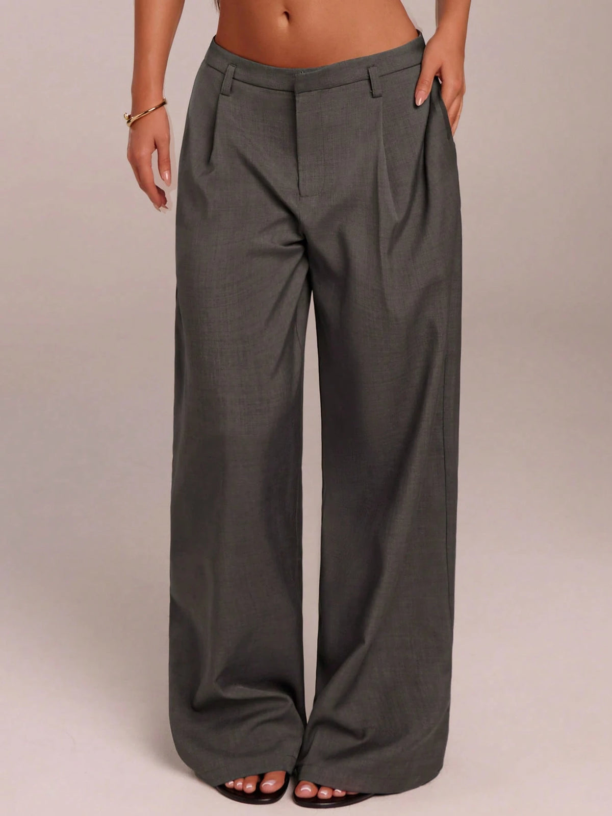 Forever 21 Women Pants Business Casual Women Western Wear Wide Leg Office Baggy Pants Professional Office Wear Grey Brown Pants For Women Work Women Dress Pants Business Casual Pants For Women W