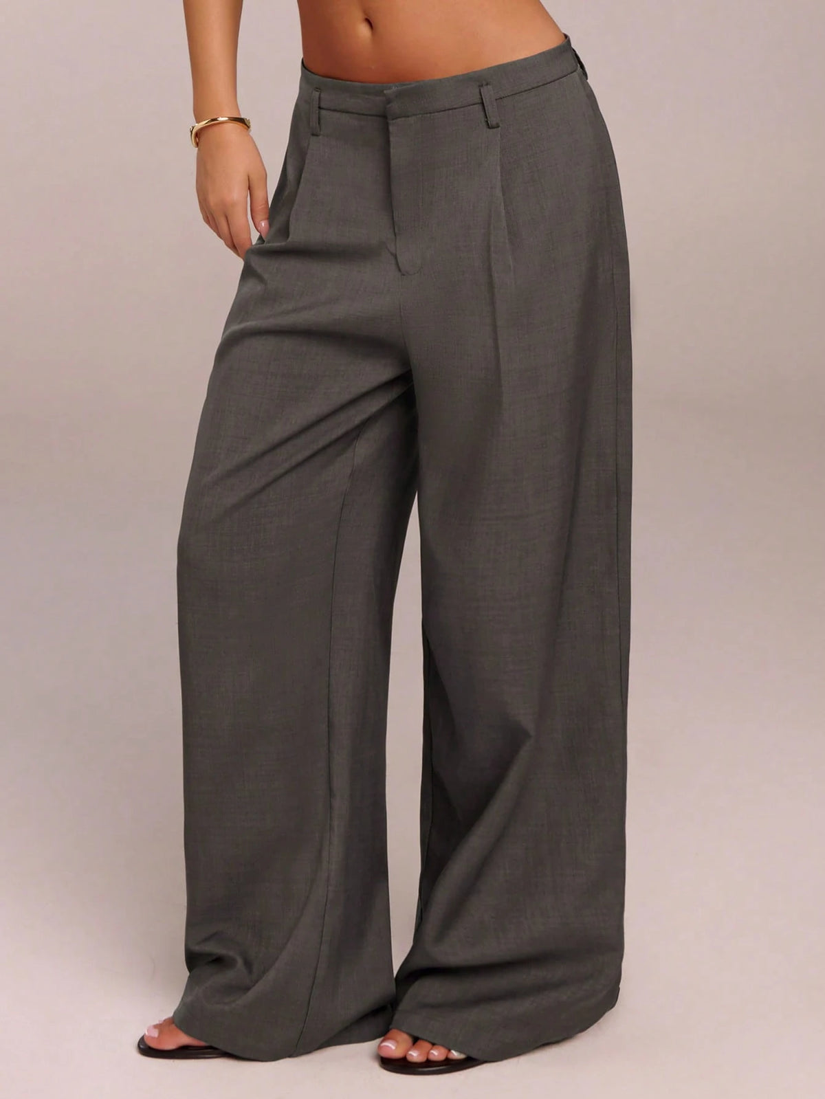 Forever 21 Women Pants Business Casual Women Western Wear Wide Leg Office Baggy Pants Professional Office Wear Grey Brown Pants For Women Work Women Dress Pants Business Casual Pants For Women W