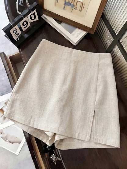 Franclia Summer New Linen Casual Versatile Skort
