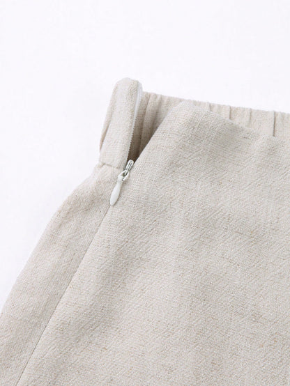 Franclia Summer New Linen Casual Versatile Skort