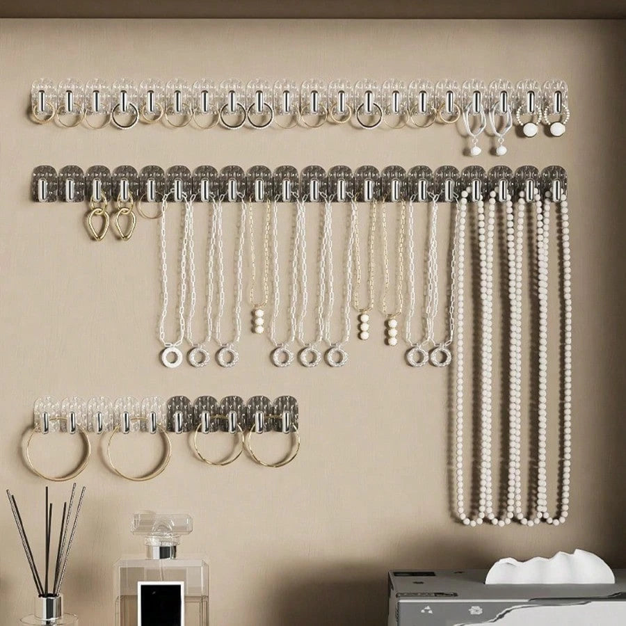 Freely Assembled Multi-Functional Mini Adhesive Hooks, No-Drill Wall-Mounted Item Storage And Display Racks, Perfect For Keys, Necklaces, And Other Small Items
