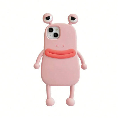 Funny 3D Frog Soft Silicone Case For 17 16 15 Pro For 14 13 11 12 Pro Max Cartoon Cute Shockproof Bumper Cover Anti-Slip Skin-Friendly Material Anti-Slip Anti-Drop