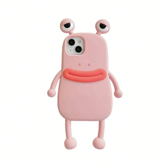 Funny 3D Frog Soft Silicone Case For 17 16 15 Pro For 14 13 11 12 Pro Max Cartoon Cute Shockproof Bumper Cover Anti-Slip Skin-Friendly Material Anti-Slip Anti-Drop