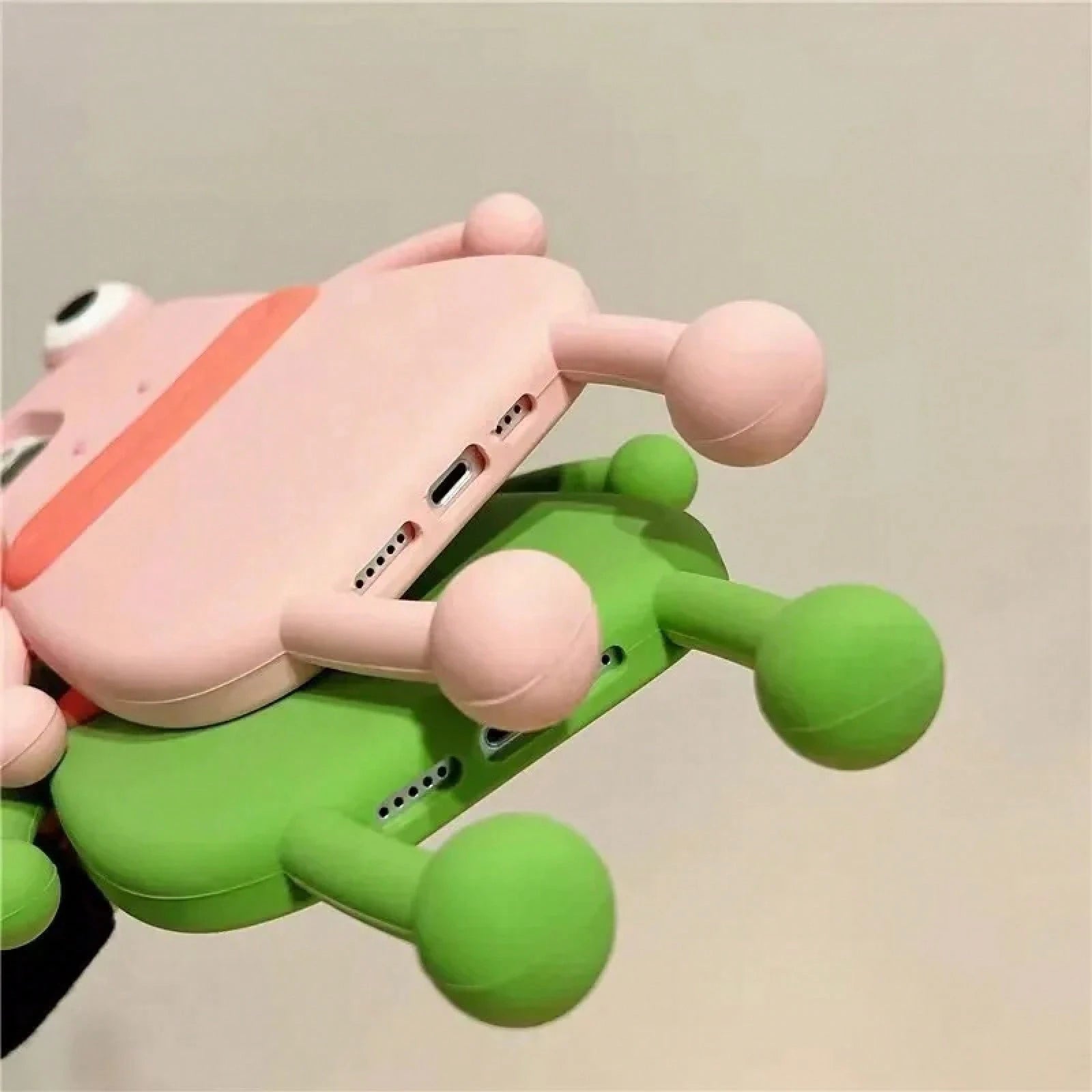 Funny 3D Frog Soft Silicone Case For 17 16 15 Pro For 14 13 11 12 Pro Max Cartoon Cute Shockproof Bumper Cover Anti-Slip Skin-Friendly Material Anti-Slip Anti-Drop