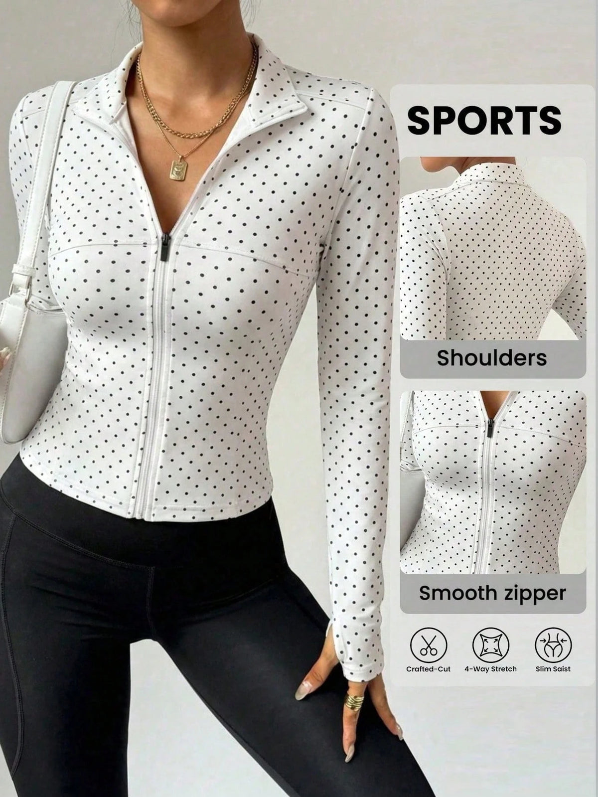 FWH High Turn Rate Small Waist, Style, Waist-Shaping Slimming Fitness Retro High-End Street Elegant Sporty Sports White