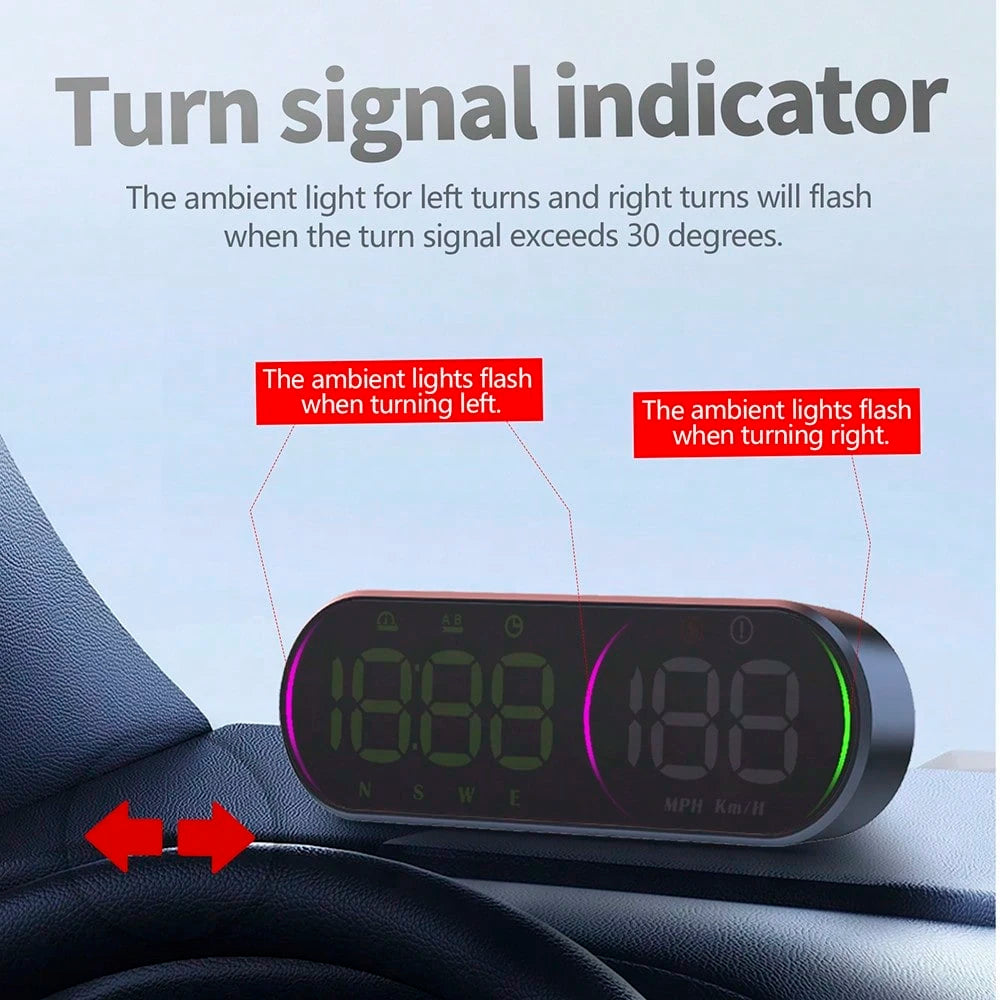 G26 Car HUD Head Up Display Speedometer GPS Speed Meter With Compass Overspeed Warning Multi-Color Display For All Vehicles