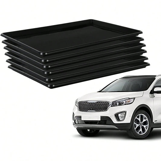 GCCSJ Extra Large Oil Drip Pan For Under Car (3-Pack/6-Pack)- 35.4"X24" Heavy Duty Plastic Automotive Tray, Oil Catch Drain Pan For Garage Floor Protection, Mini Fridge & Washing Machine Leak Tray