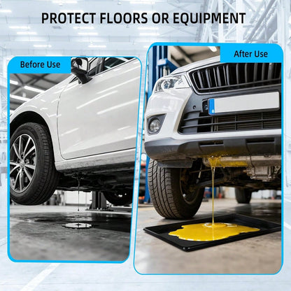 GCCSJ Extra Large Oil Drip Pan For Under Car (3-Pack/6-Pack)- 35.4"X24" Heavy Duty Plastic Automotive Tray, Oil Catch Drain Pan For Garage Floor Protection, Mini Fridge & Washing Machine Leak Tray