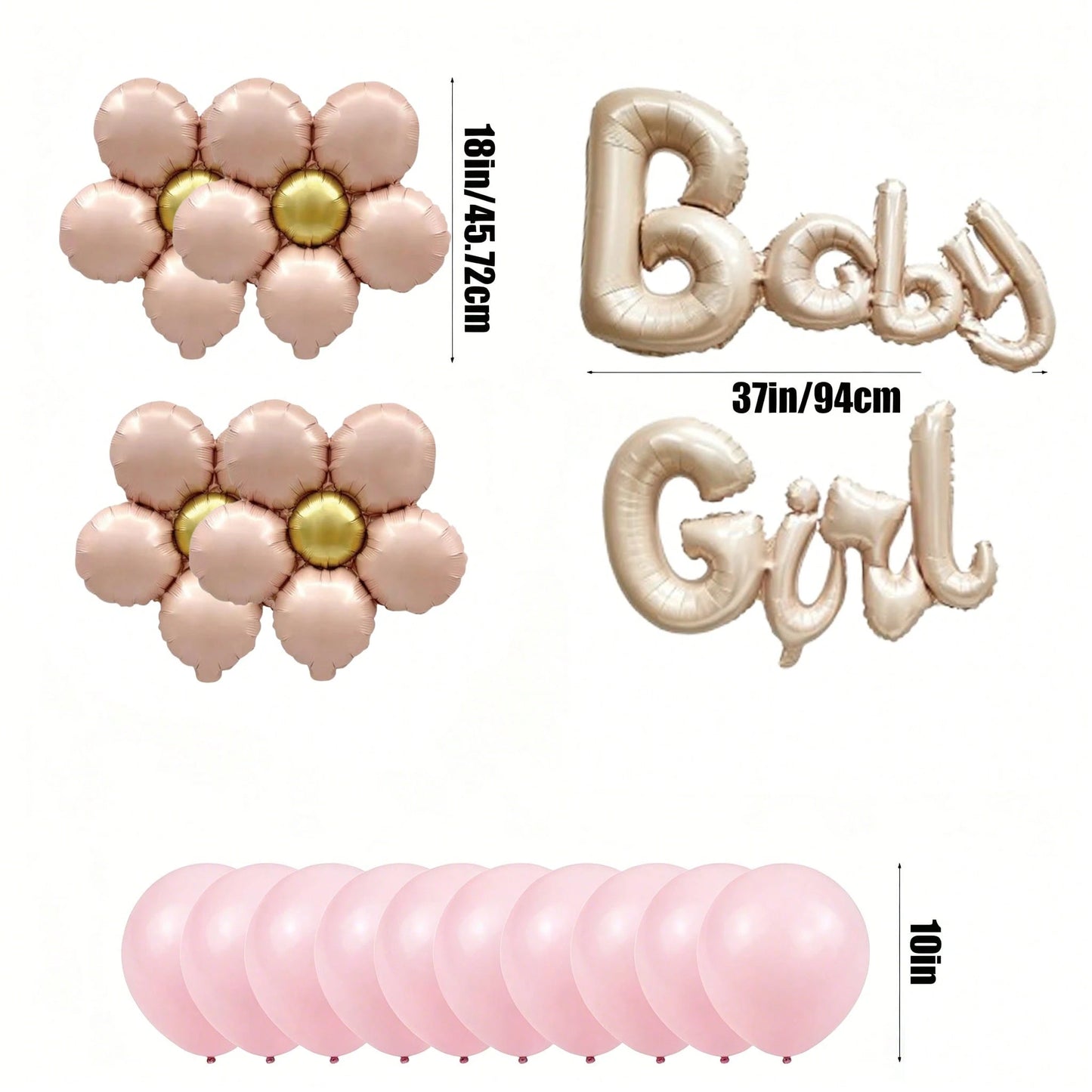 Gender Reveal Balloon,Boy/Girl Foil Letter Balloons, Flowers & Matte Latex Balloons For Gender Reveal, Photo Backdrop & Celebration Supplies
