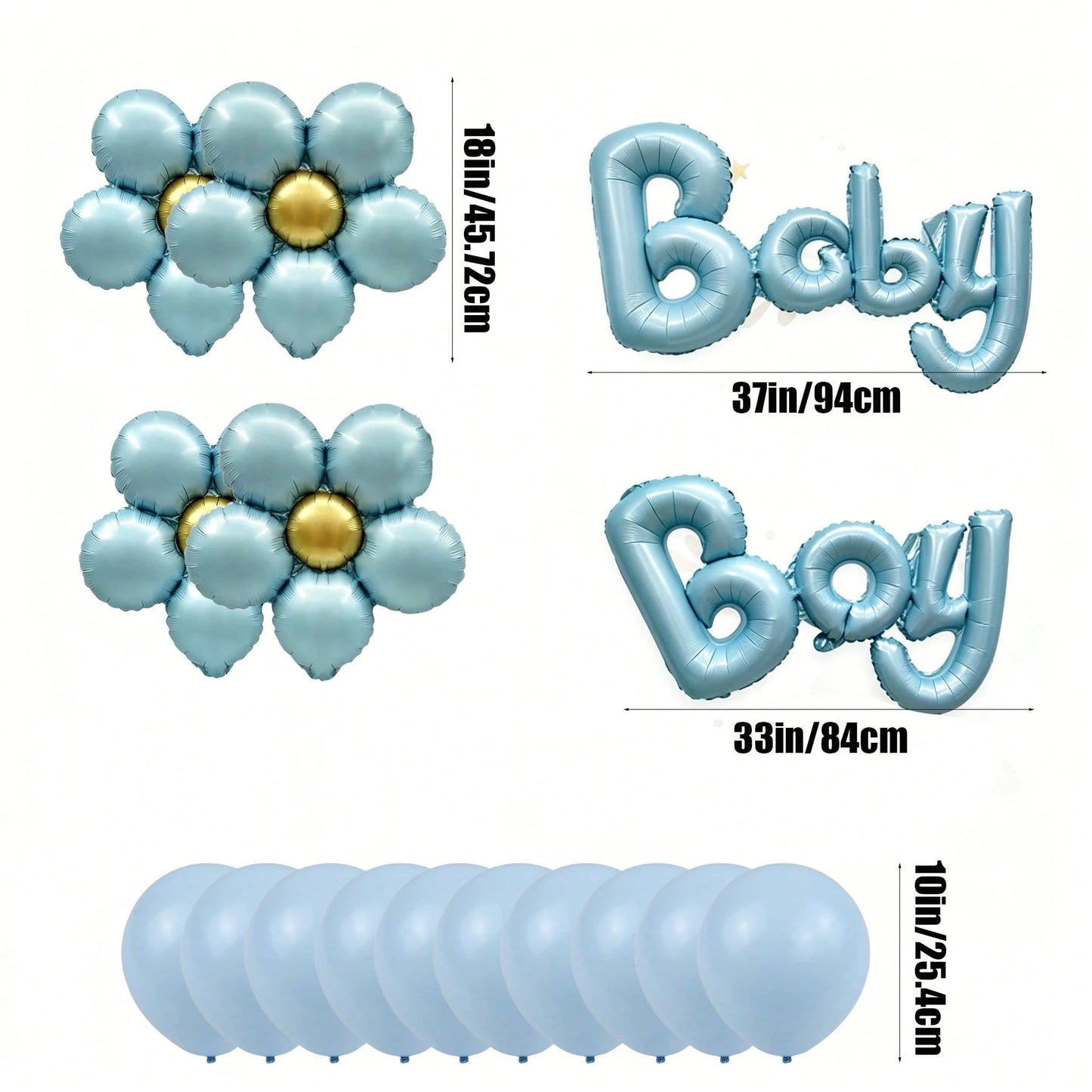 Gender Reveal Balloon,Boy/Girl Foil Letter Balloons, Flowers & Matte Latex Balloons For Gender Reveal, Photo Backdrop & Celebration Supplies