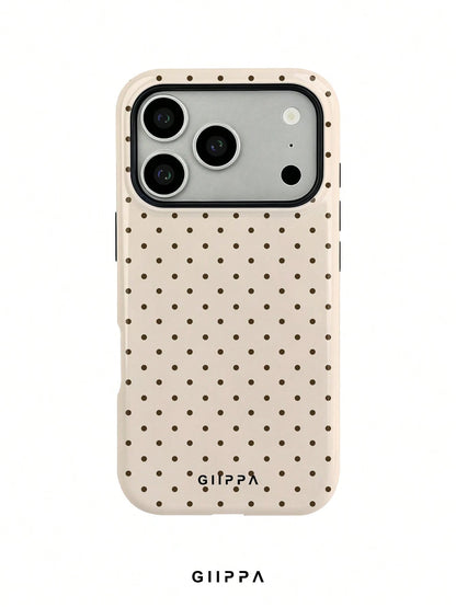 GIIPPA 1pc Mint Blue Background With Mint Green Polka Dot Pattern Design, Phone 17 Pro Max Phone Case, Compatible With Phone 16 Pro Max, 15 Pro Max, 14 Pro Max, Korean Style High-End Fashionable And F