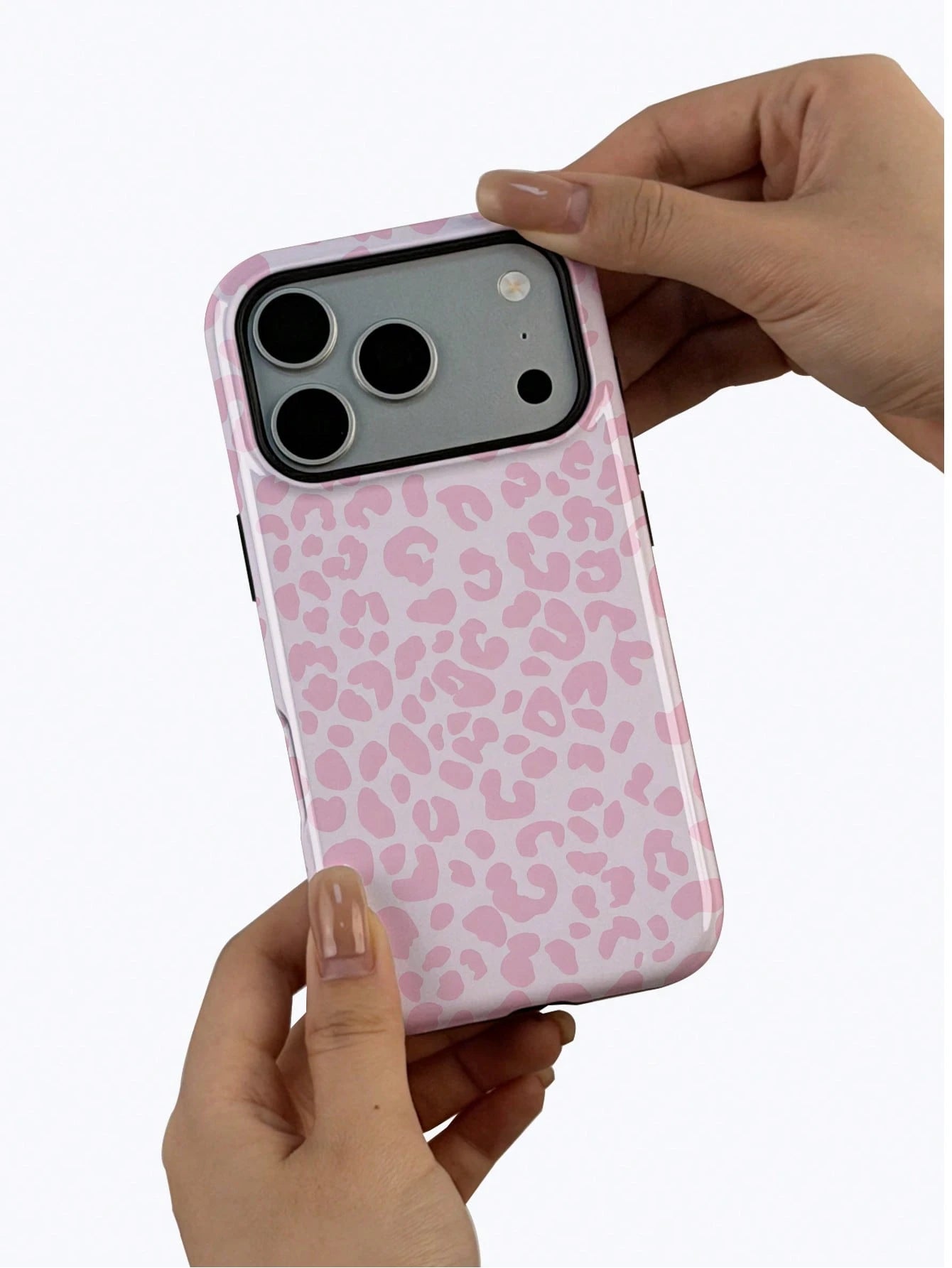 GIIPPA Cheetah,Leopard Print Pink Leopard Print 2-In-1 Anti-Fall Protective Phone Case, Suitable For IPhone 17, 16, 15, 14, 13, 12, 11, PRO MAX