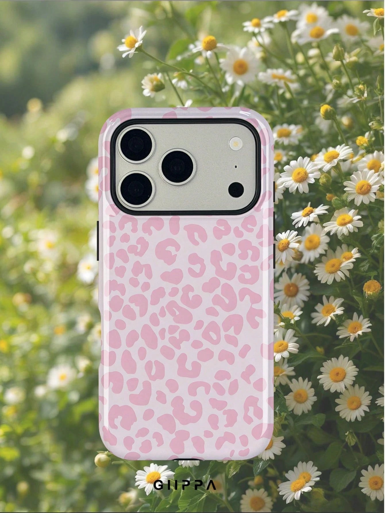 GIIPPA Cheetah,Leopard Print Pink Leopard Print 2-In-1 Anti-Fall Protective Phone Case, Suitable For IPhone 17, 16, 15, 14, 13, 12, 11, PRO MAX