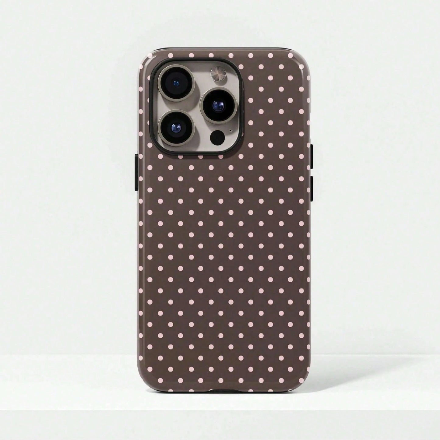 GIIPPA Pink Polka Dot Pattern Fashion Matte Burgundy Base 2-In-1 Phone Shockproof Case Compatible With IPhone 17, 17 Air, 16, 15, 14, 13, 12, 11, PRO MAX, And PLUS Elegant Design Suitable For Men Wome