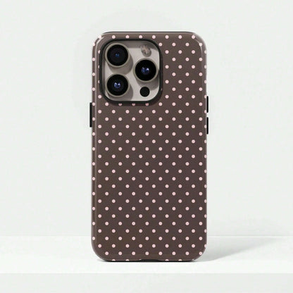 GIIPPA Pink Polka Dot Pattern Fashion Matte Burgundy Base 2-In-1 Phone Shockproof Case Compatible With IPhone 17, 17 Air, 16, 15, 14, 13, 12, 11, PRO MAX, And PLUS Elegant Design Suitable For Men Wome