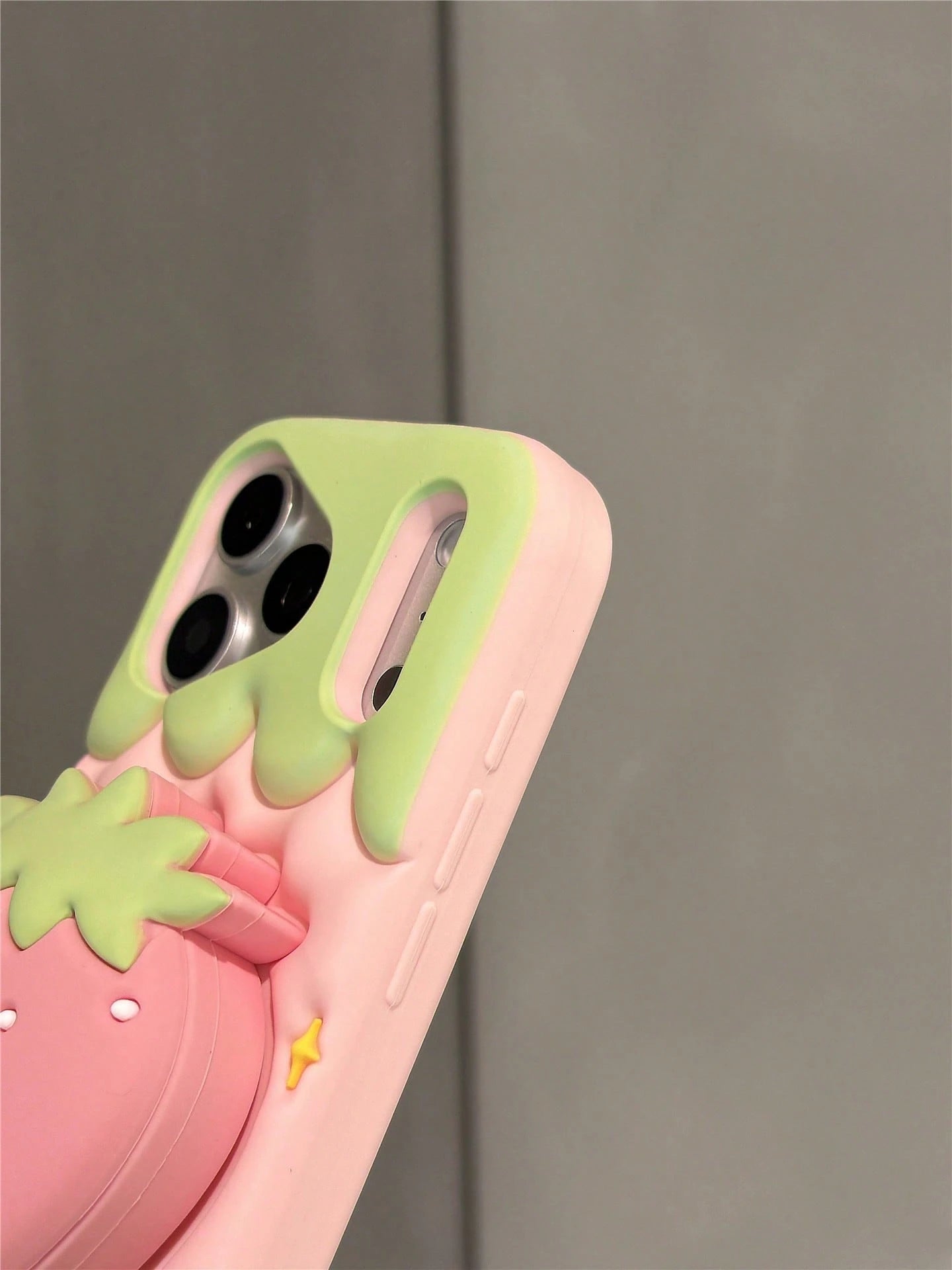 Girly 3D Strawberry Stand Phone Case Compatible With IPhone 17 Pro Max, 16 Pro Max, 15 Pro Max, 14 Pro Max, 13 Pro Max, 13, Creative Fresh Cute Silicone Shockproof Protective Cover