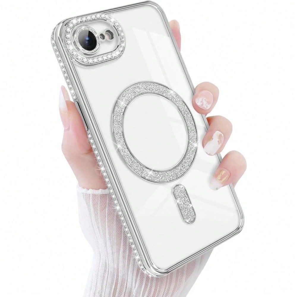 Gitter Diamond Transparent Phone Case, Compatible With IPhone 17 Pro Max 16 15 14 13 12 11 Pro 14 Plus 17 E, Supports Magnetic Wireless Charging, With Bumper Protection