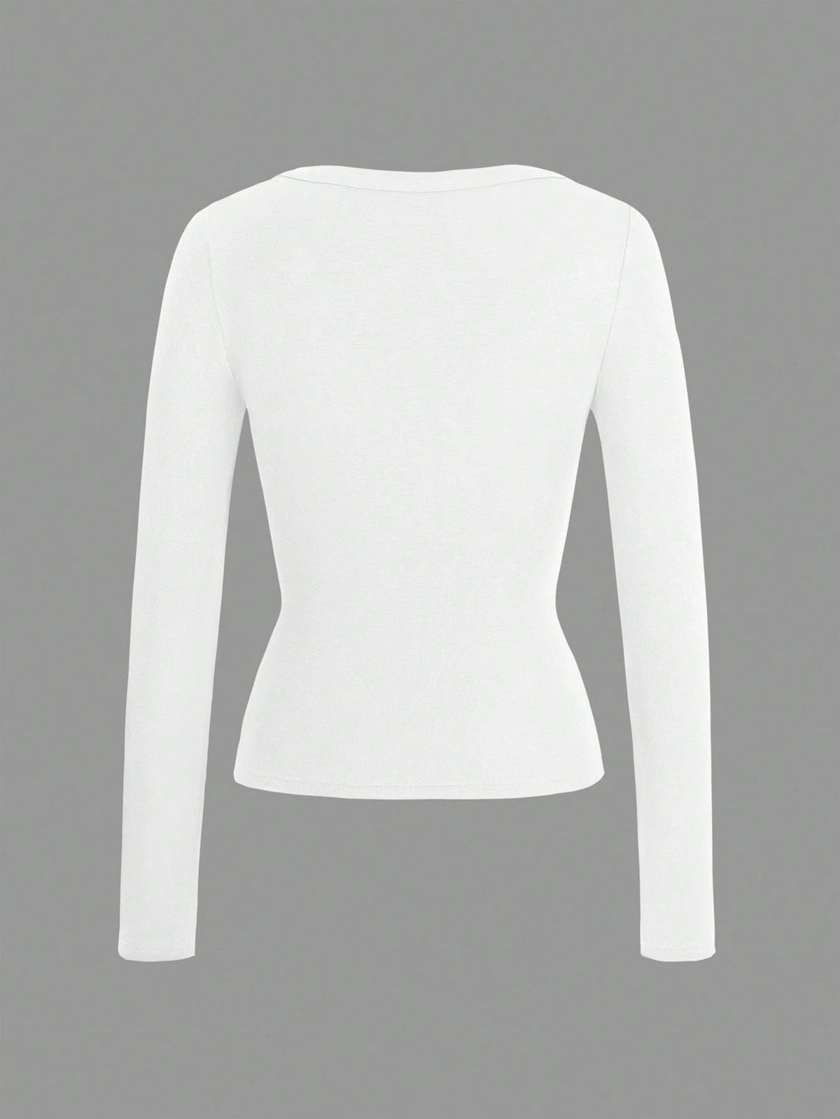 GLAMSKIN Women's Summer/Autumn Basic Striped Colorblock Trim V-Neck Long Sleeve Top, Back To School/Outing/Streetwear Casual