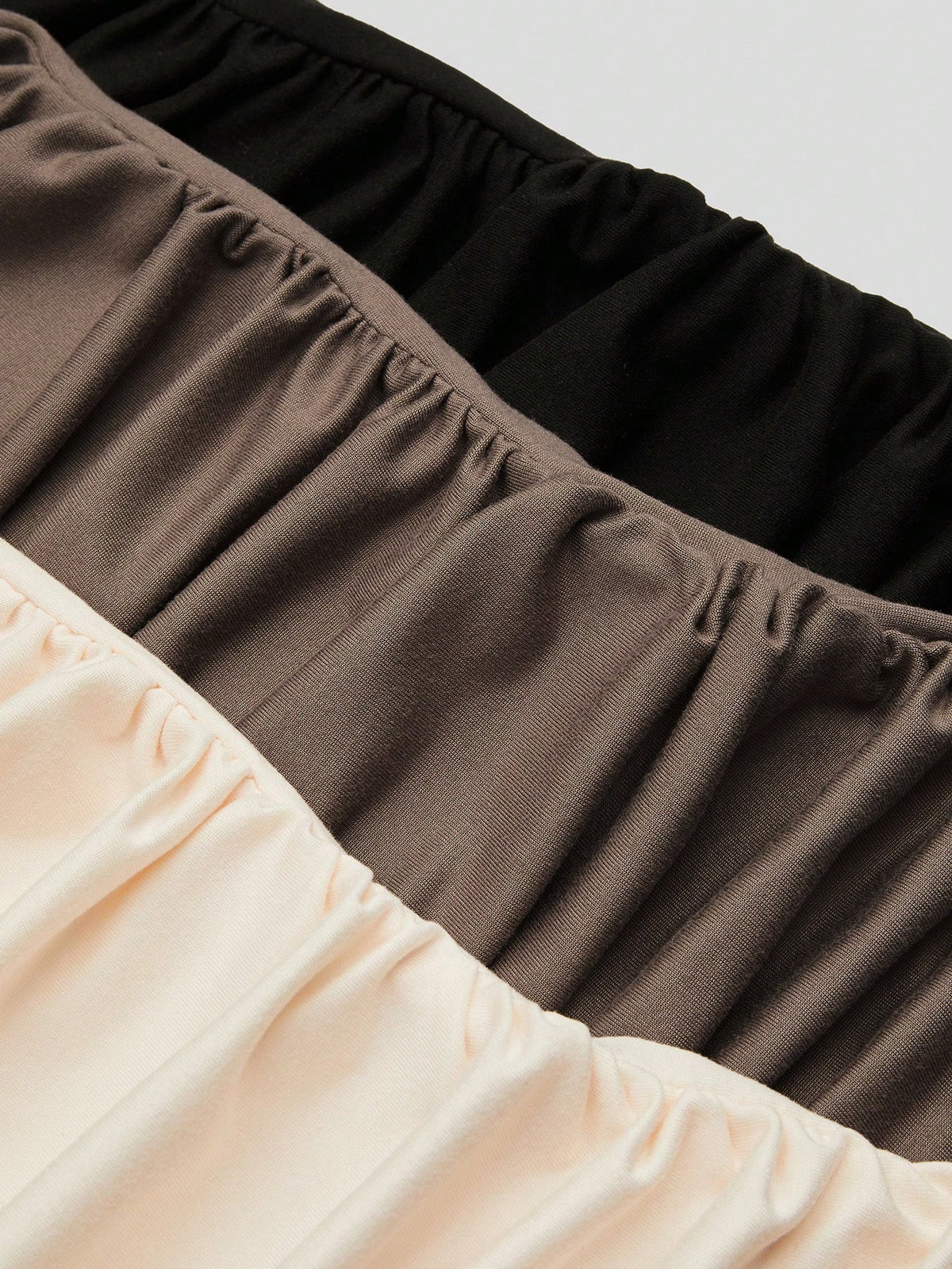 GlowEve CURVE 3pcs Plus Size Women's Elegant Layered Collar Fitted Tops,Summer Everyday Chocolate Brown Beige Blouses,Earth Tone,Vacation,Office Formal Commute