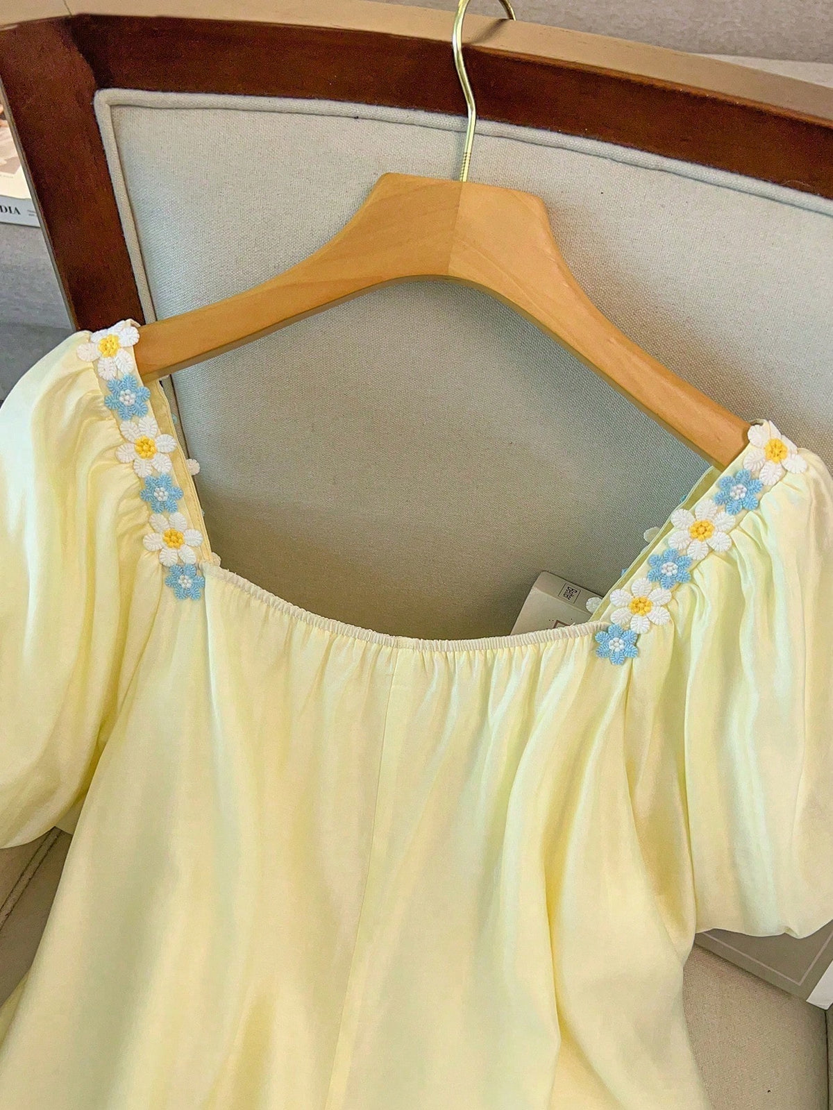 GlowEve CURVE Plus Size Woven Regular Fit Shirt With Embroidered Lace Trim Pastel Yellow Top Blouse Summer Yellow Babydoll Top Square Neck Blouse Cute Blouses Tops For Women Summer Cute Women's Tops F